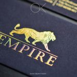 Gold Foil stamping on black business card